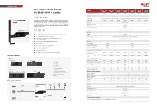 Inwerter, falownik OFF-GRID o mocy 3,2kW MUST PV18-3224 VPM II
