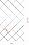 Lustro Glamour 900mm x 1500mm faza 12mm