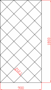 Lustro Glamour 900mm x 1800mm faza 12mm