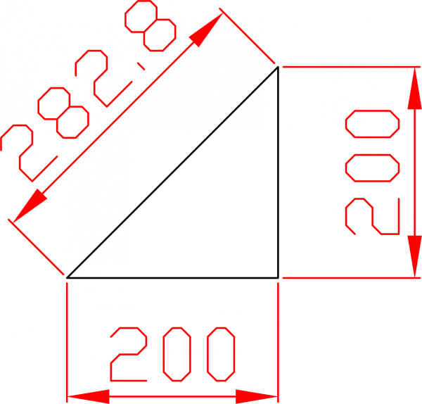 Płytka fazowana lustro srebrne trójkąt 200mm x 200mm (przekątna 282,8mm)
