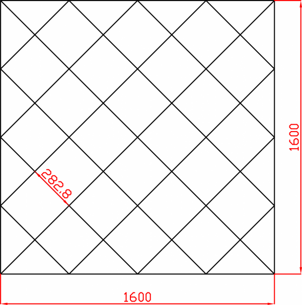 Lustro Glamour 1600mm x 1600mm faza 12mm