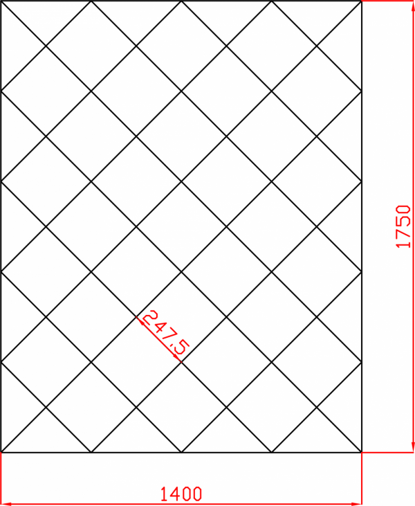 Lustro Glamour 1400mm x 1750mm faza 12mm