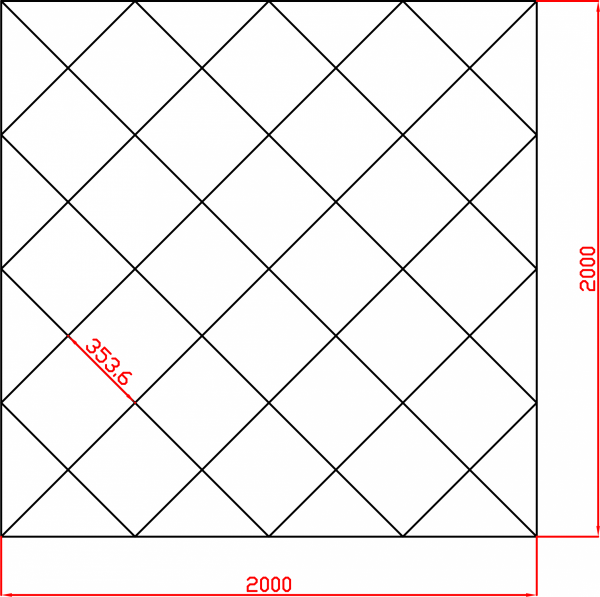 Lustro Glamour 2000mm x 2000mm faza 12mm