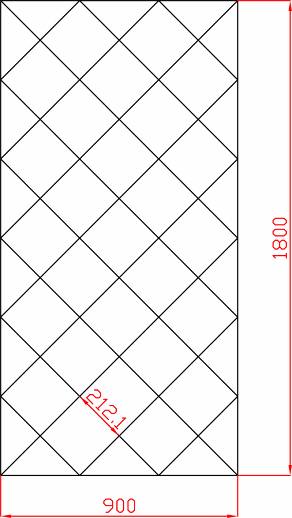 Lustro Glamour 900mm x 1800mm faza 12mm