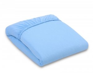 Prześcieradło jersey do łóżeczka 140x70cm- niebieskie