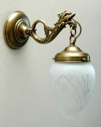 Kinkiet mosiężny,lampa ścienna z mosiądzu 