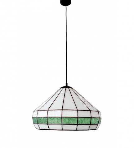 Lampa witrażowa wisząca ArtDec F3ziel Ø40