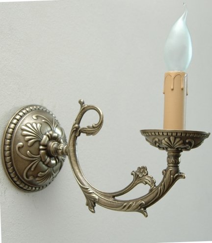 Kinkiet mosiężny,lampa ścienna z mosiądzu