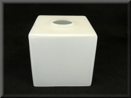 Klosz szklany kwadrat biały 12cm E27 do lamp