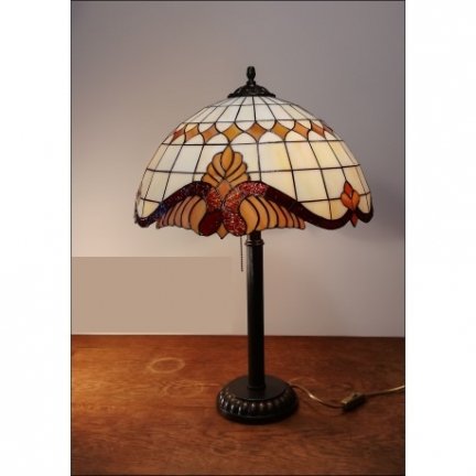 Lampka witrażowa nocna biurkowa CLASSIC z karem fi40
