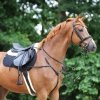 Popręg Anatomiczny długi, skóra olejowana KAVALKADE Foster Comfort ze sztucznym Futrem - czarny