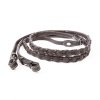 Miękkie skórzane wodze KAVALKADE Hunter - plecione-19mm - brązowe / srebrne