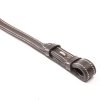 Miękkie skórzane wodze KAVALKADE Hunter - plecione-19mm - brązowe / srebrne