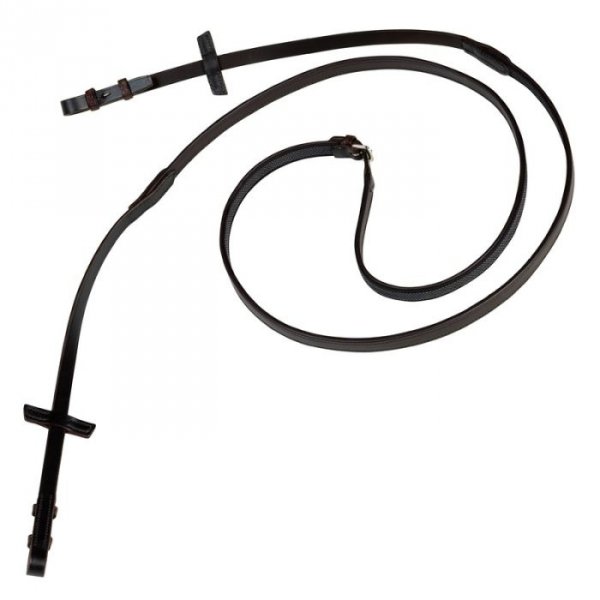 Wodze Dwustronne skórzane Stubben NT Extra Grip 9 stoperów hooks - czarne