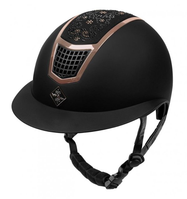 Kask Fair Play QUANTINUM CHIC ROSEGOLD W-V szeroki daszek,  czarny 