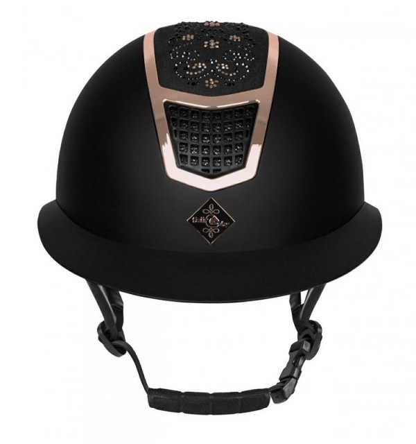 Kask Fair Play QUANTINUM CHIC ROSEGOLD W-V szeroki daszek,  czarny 
