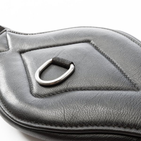 Popręg Anatomiczny Krótki Ujeżdżeniowy miękki skórzany "KAVALKADE Comfort" z gumami - czarny