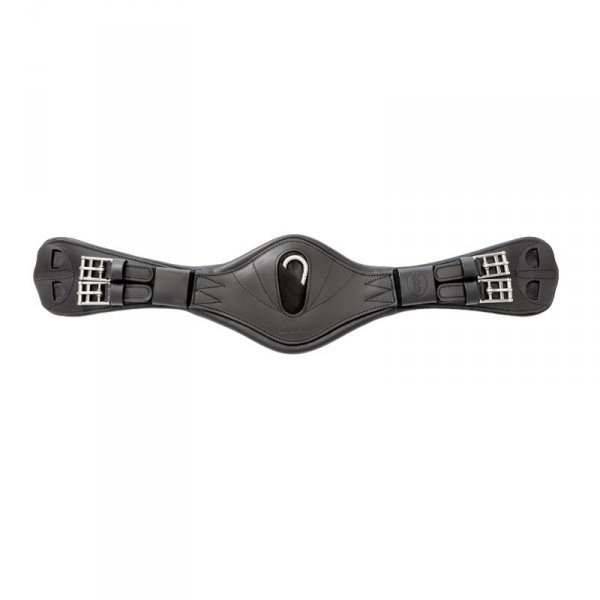 Krótki Anatomiczny Popręg Ujeżdżeniowy Kavalkade  Julius ze Skóry Olejowanej z Gumami - czarny