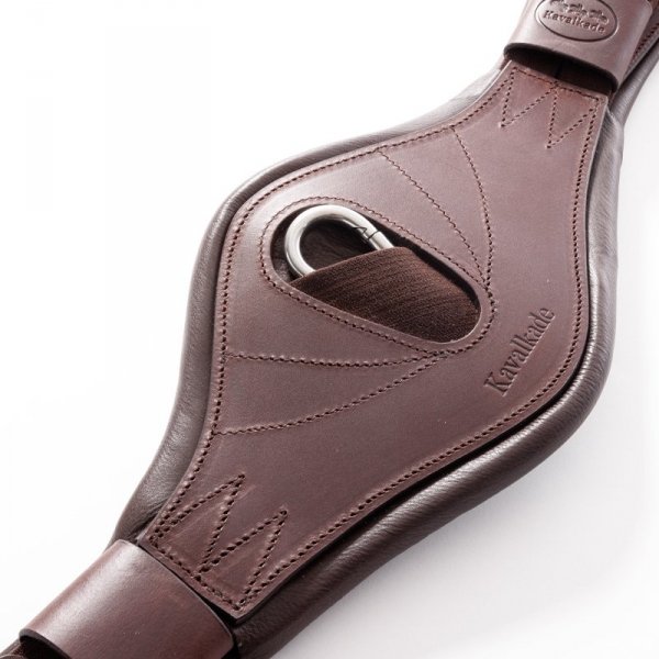 Krótki Anatomiczny Popręg Ujeżdżeniowy Kavalkade  Julius za Skóry Olejowanej z Gumami - brązowy