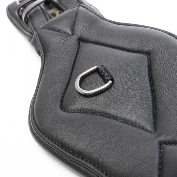 Popręg Anatomiczny Krótki Ujeżdżeniowy miękki skórzany &quot;KAVALKADE Comfort&quot; - bez gum - czarny