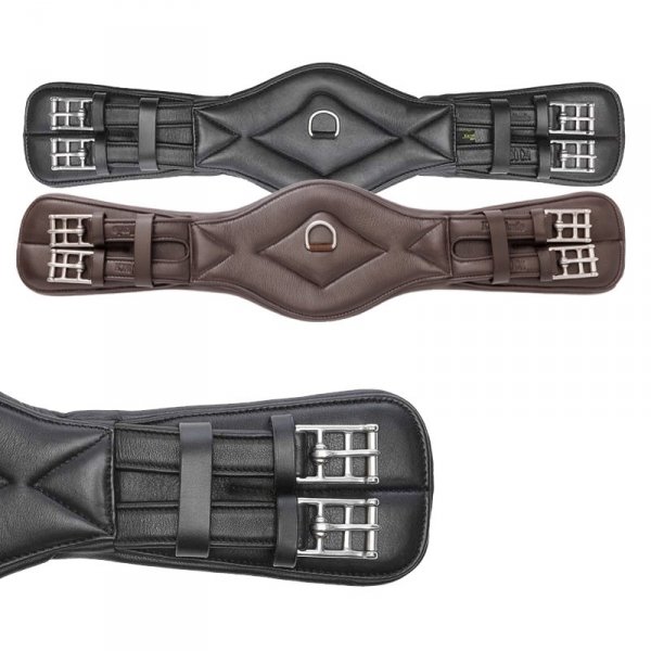 Popręg Anatomiczny Krótki Ujeżdżeniowy miękki skórzany &quot;KAVALKADE Comfort&quot; - bez gum - brązowy