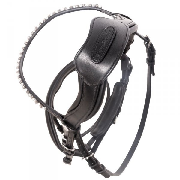 Pasek Potyliczny / Nagłówek Kavalkade Cre8 "Malou" - otwarte z mostkiem - czarne