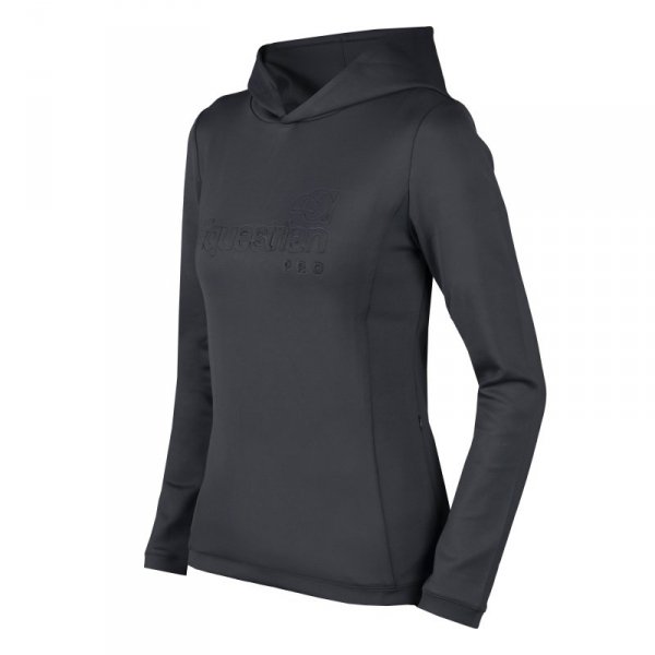Bluza Jeździecka Damska HORKA Equestrian Pro Embossed Hoodie - antracytowa