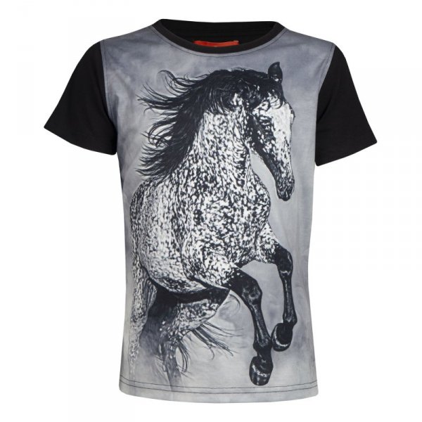 T-shirt jeździecki Horka Horsy czarny