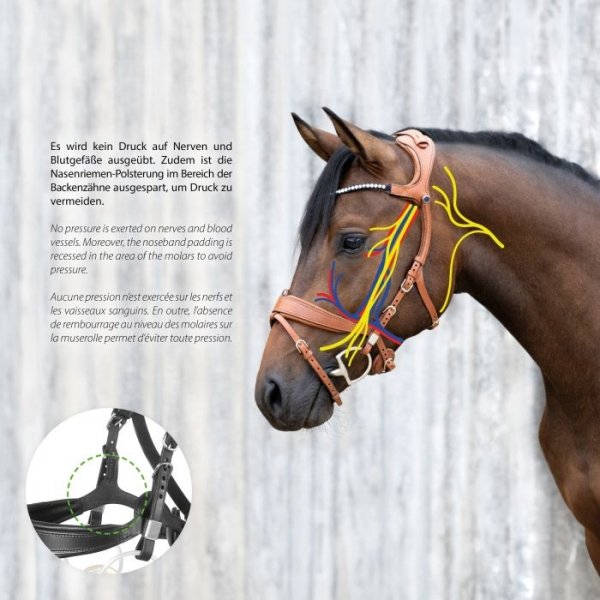 Ogłowie Anatomiczne STUBBEN Freedom II Magic Tack z funkcją Slide&amp;Lock - czarne