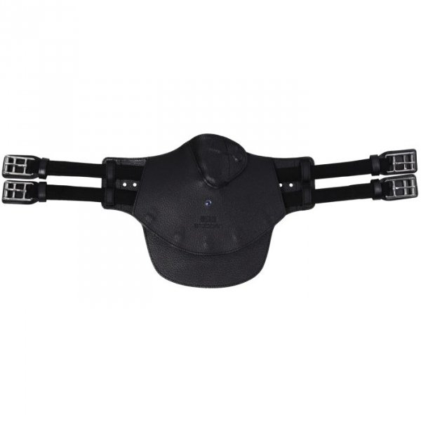Popręg Stubben ujeżdżeniowy anatomiczny Equi Soft dressage z fartuchem - czarny - podkładka skórzana w komplecie