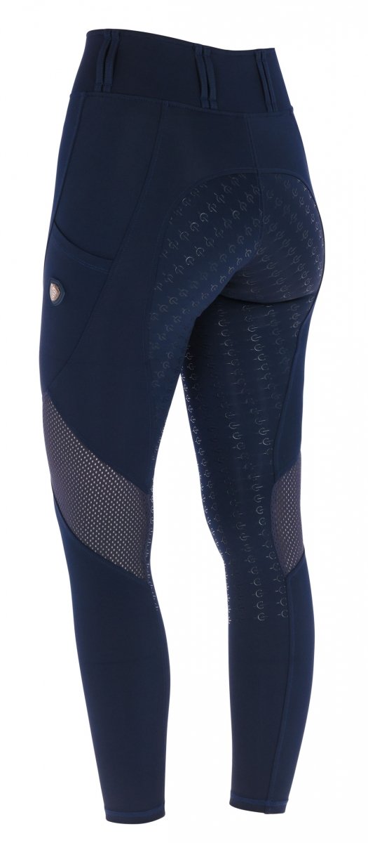 Letnie Leginsy / Breginsy Jeździeckie z pełnym Silikonowym Lejem - Covalliero SS2026 - navy