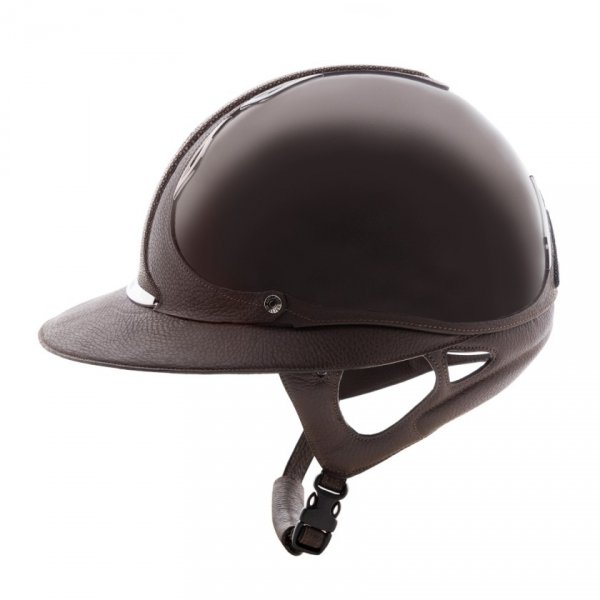 Kask Antares Shagreen Premium Glossy Eclipse - szeroki daszek - Brązowy