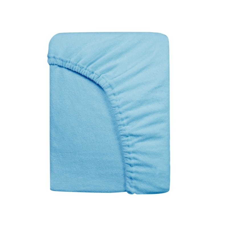 Prześcieradło Frotte PREMIUM na wysoki materac 120x200 na gumkę wz. 009 niebieski