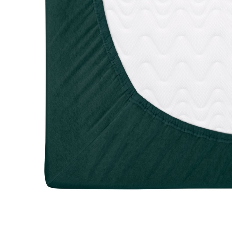 Prześcieradło Jersey PREMIUM na wysoki materac 120x200 na gumkę wz. 036 zieleń butelkowa