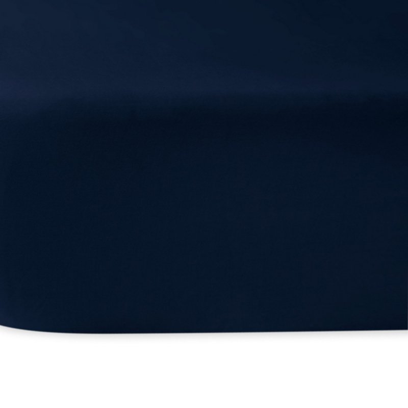Prześcieradło satynowe bez gumki 220x200 wz. Ciemny granat 026