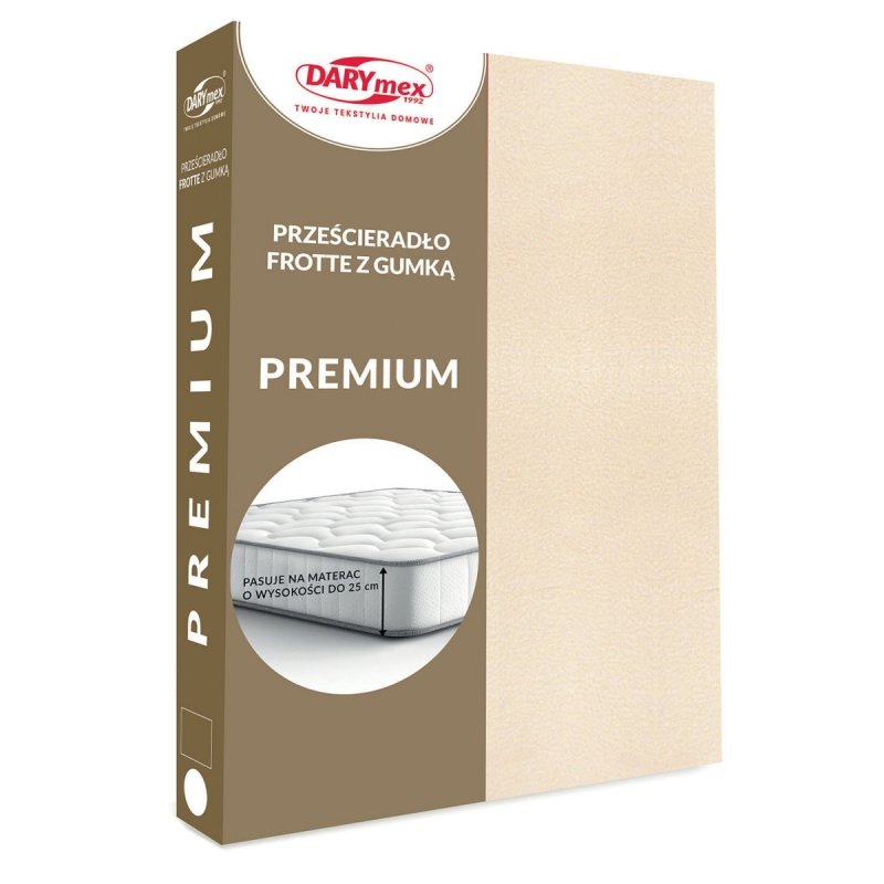 Prześcieradło Frotte PREMIUM na wysoki materac 120x200 na gumkę wz. 047 jasny beż