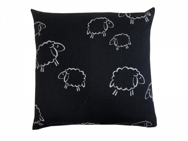 Poduszka z łuską gryki 45x45 wz. 8 baranki czarne