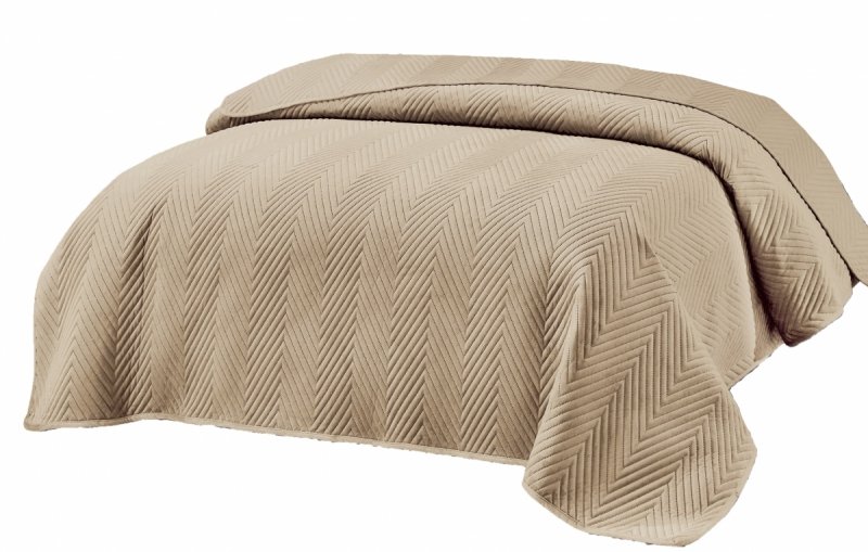 Miękka narzuta pikowana 100% mikrofibra 170x210 wz. NNW-2725 latte