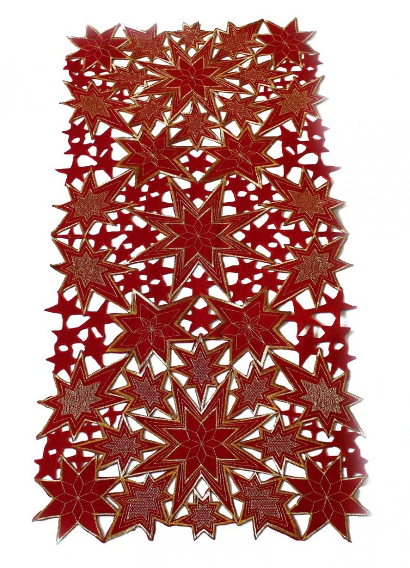 Obrus Świąteczny Star 50x100 wz. 6142 Kolor: Czerwony