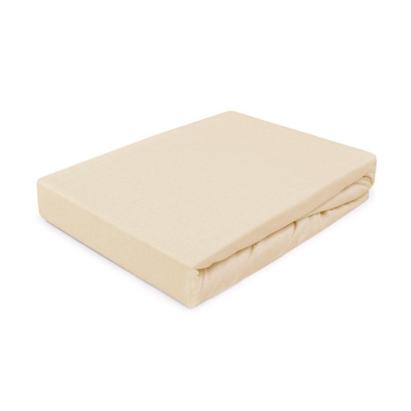 Prześcieradło Jersey PREMIUM na wysoki materac 220x200 na gumkę wz. 047 jasny beż