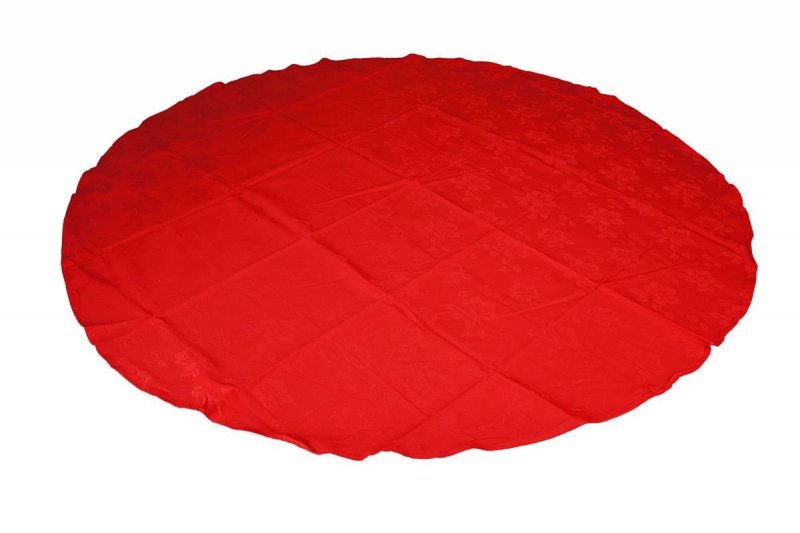 Obrus bawełniany ADAMASZEK LAM Rozmiar: 250cm koło Kolor: czerwony