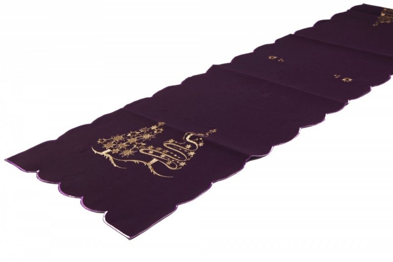 Obrus Świąteczny Boże Narodzenie wz. K-31, rozmiar 40x170cm Kolor: fioletowy