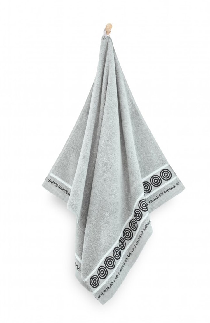 Ręcznik z bawełny egipskiej RONDO 2 50x90 wz. jasny grafit