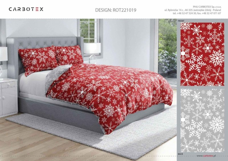 Pościel świąteczna zimowa pluszowa mikrofibra 160x200 wz. ROT221019-19