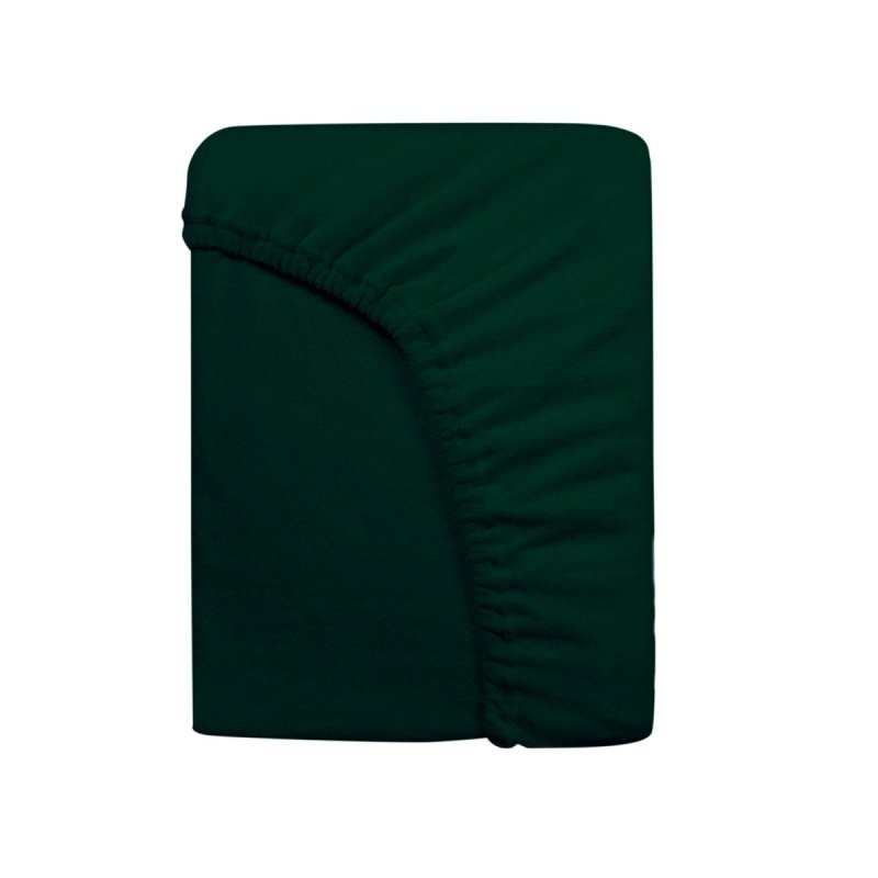 Prześcieradło Frotte PREMIUM na wysoki materac 160x200 na gumkę wz. 036 zieleń butelkowa
