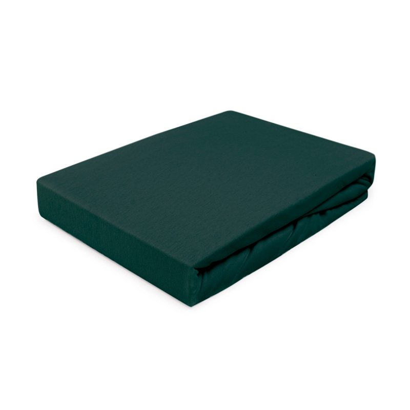 Prześcieradło Jersey PREMIUM na wysoki materac 120x200 na gumkę wz. 036 zieleń butelkowa
