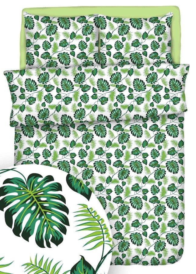 Poszewka 50x70 - KORA bawełniana wz. Liście palm