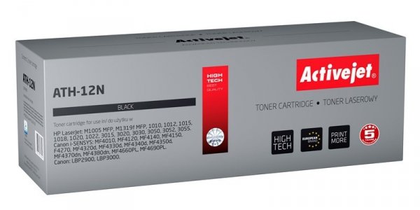 Activejet Toner  ATH-12N (zamiennik HP 12A Q2612A, Canon FX-10, Canon CRG-703; Supreme; 2300 stron; czarny)