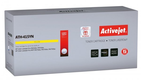 Toner Activejet ATH-415YN (zamiennik HP 415A W2032A; Supreme; 2100 stron; żółty) z chipem