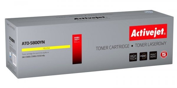 Toner Activejet ATO-5800YN (zamiennik OKI 43324421; Supreme; 5000 stron; żółty)